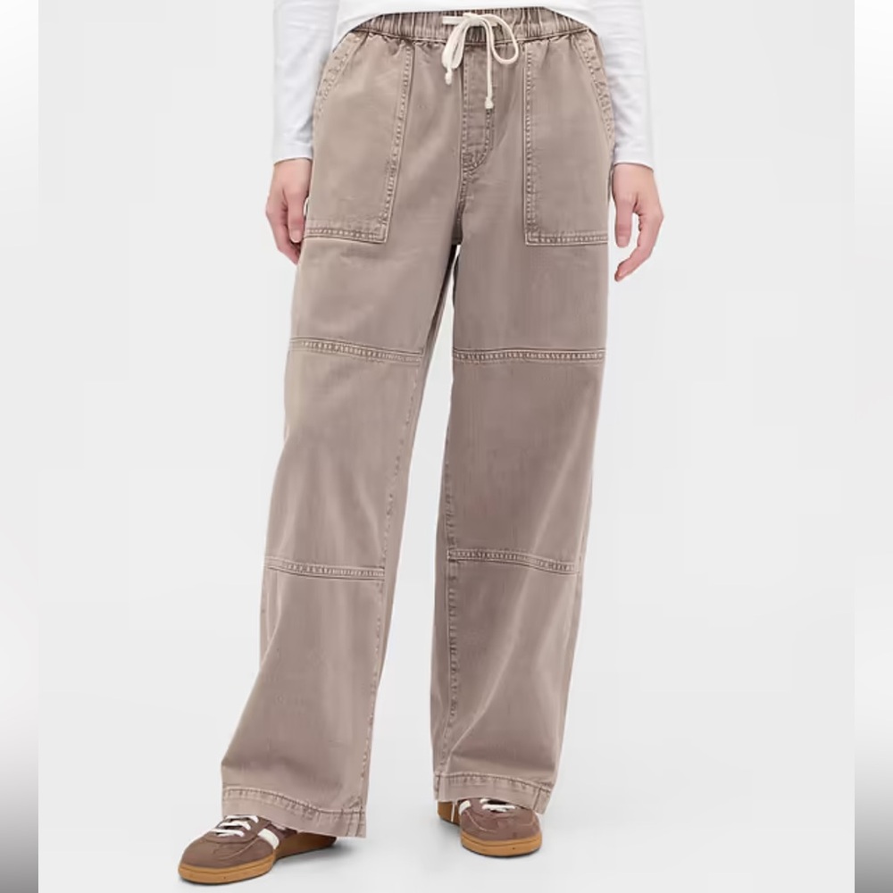 Gap Factory High Rise Pull-On Wide-Leg Utility Jeans